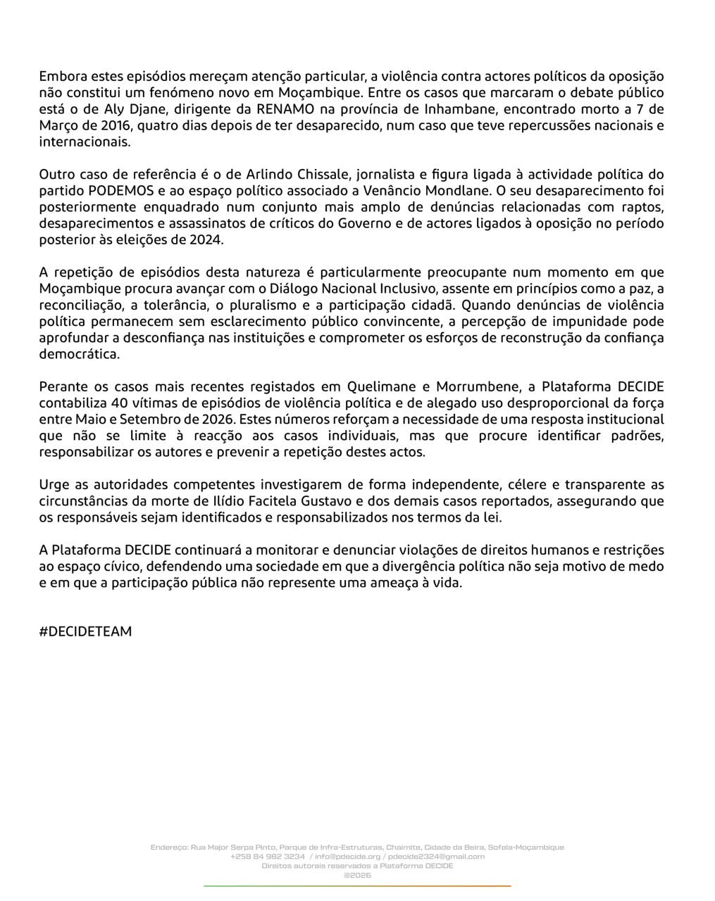 NEWSLETTER: MORTE DE MOBILIZADOR DA ANAMOLA